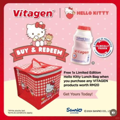 Hello Kitty Lunch Bag with RM20 VITAGEN Hello Kitty Lunch Bag with RM20 VITAGEN