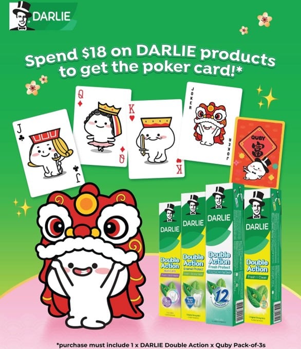 Darlie Singapore CNY 2026 gift with purchase merchandise - Quby Poker Card Set