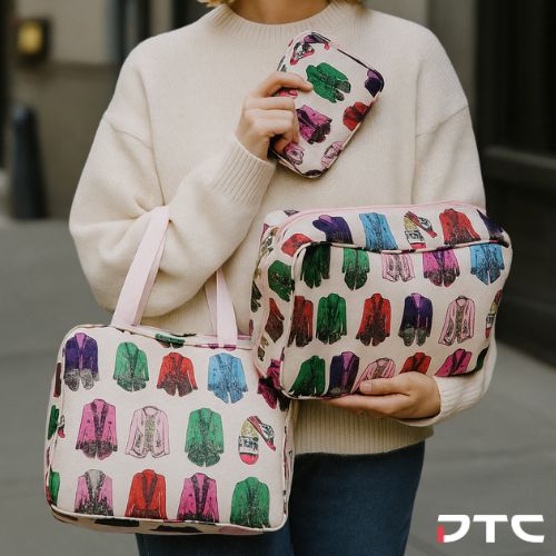 Foldable travel organizer set with original artwork by artists on the autism spectrum