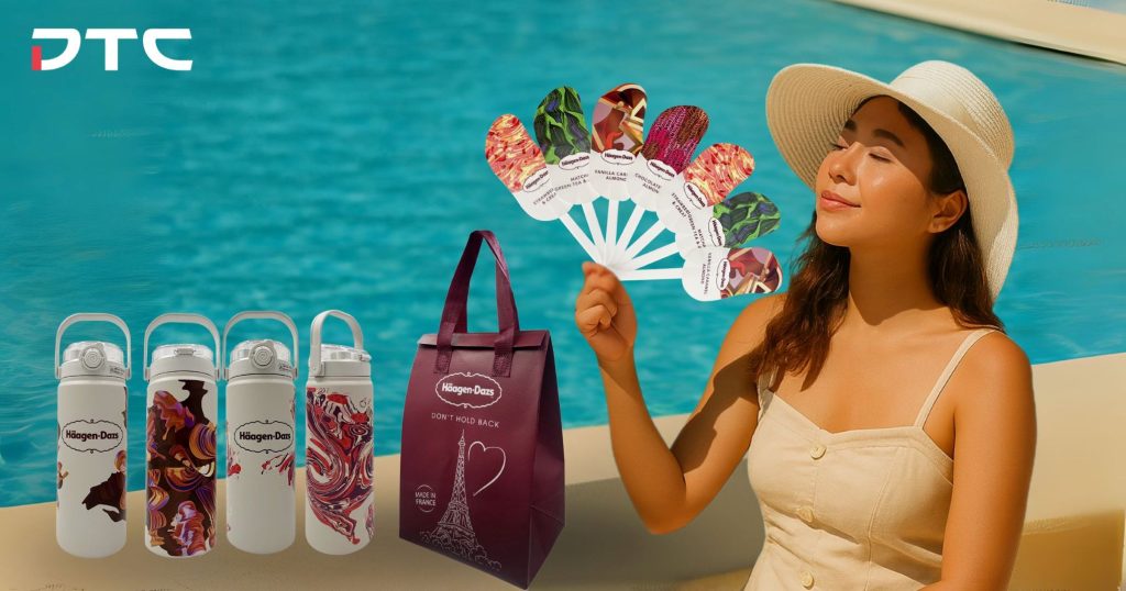 Full set of Haagen Dazs Vietnam GWP items – fan, bottle, thermal bag