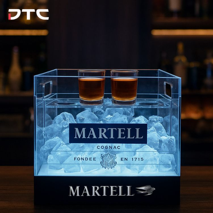 Martell branded LED ice bucket for bar promotions