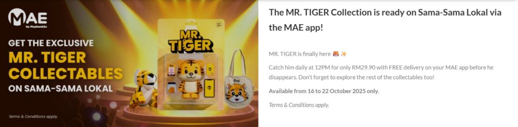 Custom MR. TIGER merchandise collectibles campaign by DTC Malaysia for Maybank Sama-Sama Lokal campaign