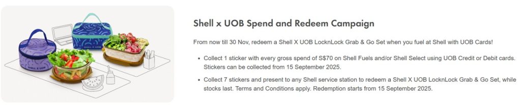 Shell x UOB LocknLock redemption campaign promotion info
