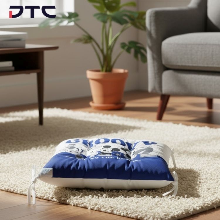Disney Mickey Cushion on living room floor