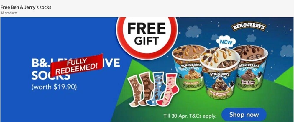 Ben & Jerry’s Ice Cream Tub Custom Socks