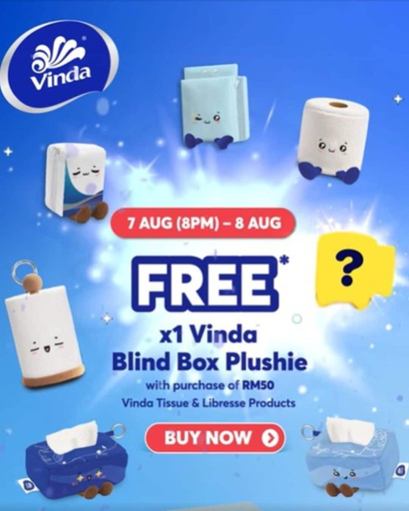 Vinda tissue blind box plushies in Malaysia