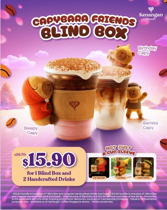Kenangan Coffee Capybara Cup Sleeves campaign - Singapore