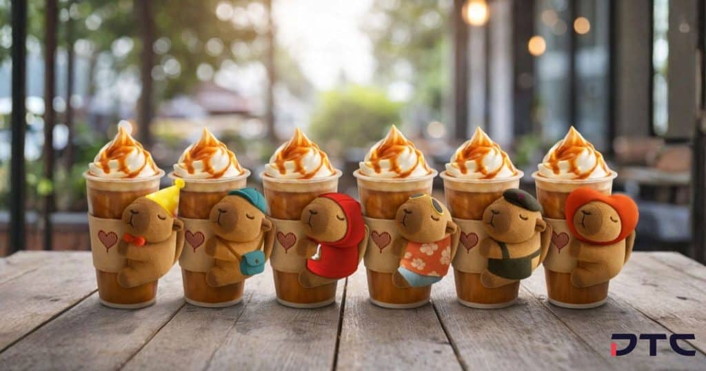 Kenangan Coffee Capybara cup sleeves promotional merchandise Singapore Malaysia