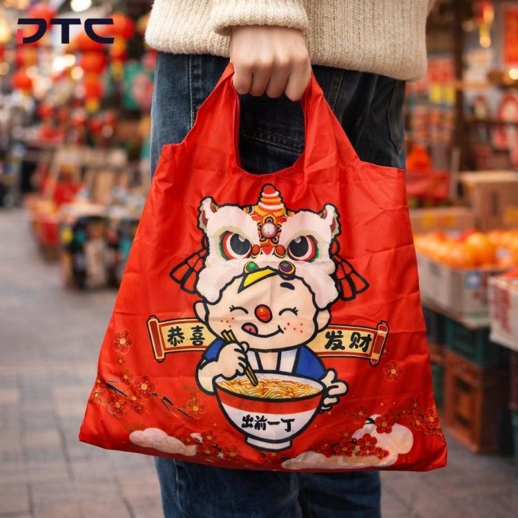 Chinese New Year 2026 foldable shopping bag created for Nissin Foods promotion