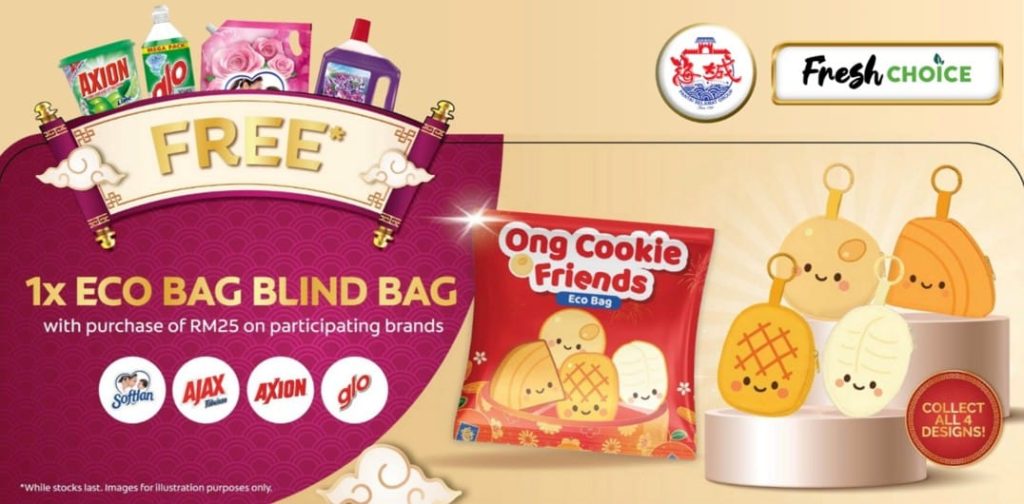 Foldable eco bag collectibles created for Colgate-Palmolive’s festive gift-with-purchase campaign in Malaysia.