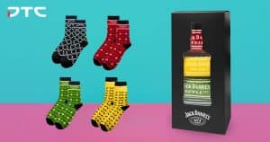 Jack Daniel’s four-piece custom socks gift with purchase retail promotion Singapore