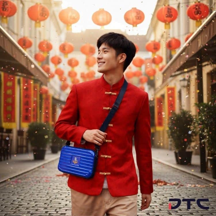 Tiger Beer CNY 2026 portable mahjong set in carry sling