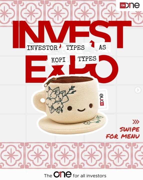 FSMOne Invest Expo 2026 event with investor character plush visual
