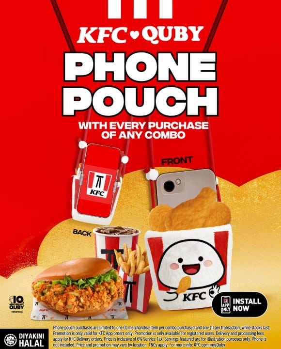 KFC Quby phone pouch licensed character gift Malaysia purchase with purchase promotion