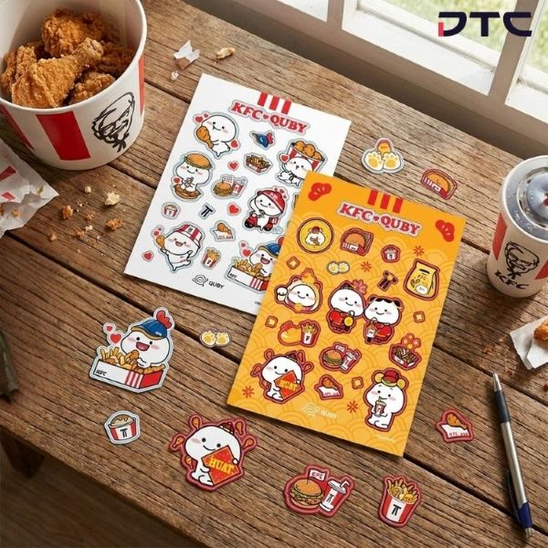 Quby character sticker sheet promotional merchandise from KFC Malaysia campaign