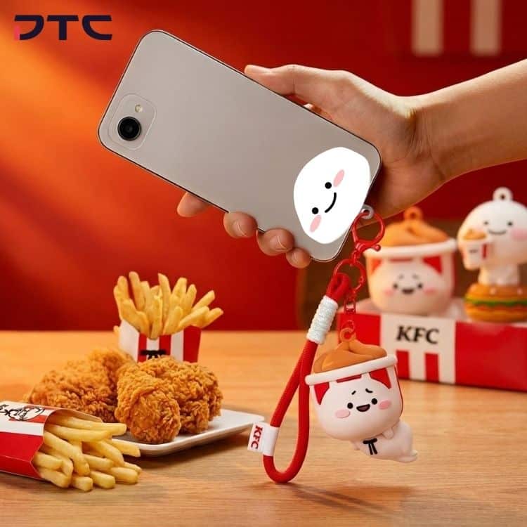 Quby acrylic phone charm licensed character gift Malaysia KFC promotion
