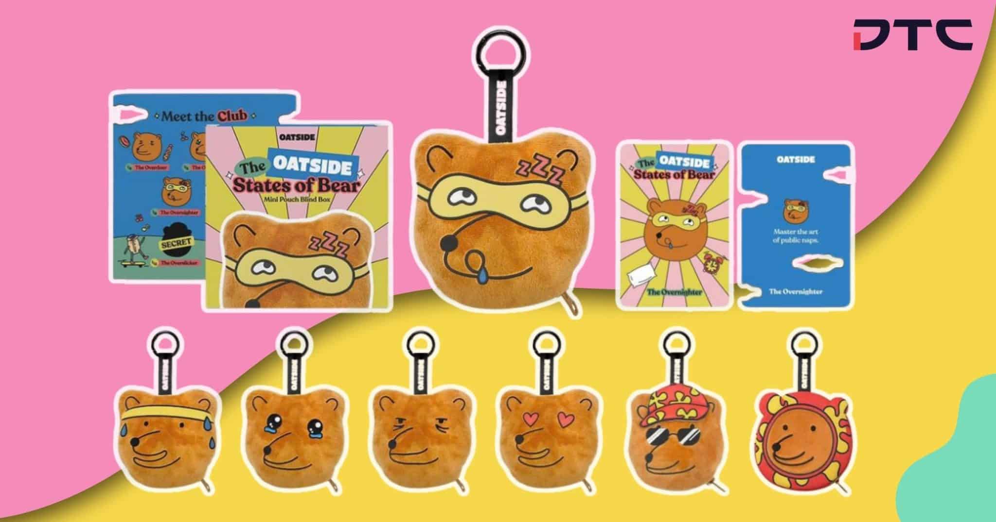 Custom mini pouch blind box merchandise for OATSIDE gift with purchase promotions and regional campaign rollout