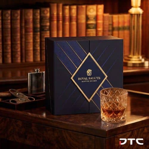Royal Salute premium gift box custom packaging closed view
