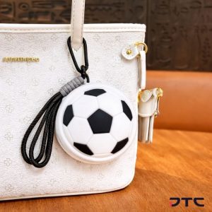 Soccer Ball PVC Bag Charm on a handbag