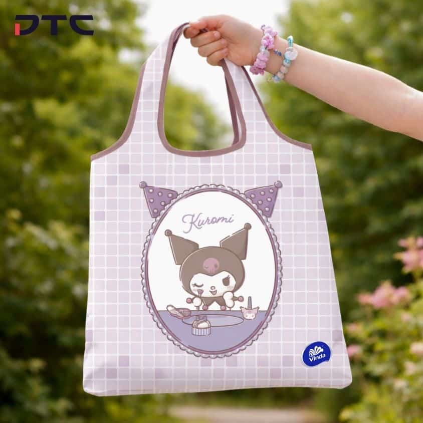 My Melody Kuromi foldable bag lifestyle promotional merchandise campaign