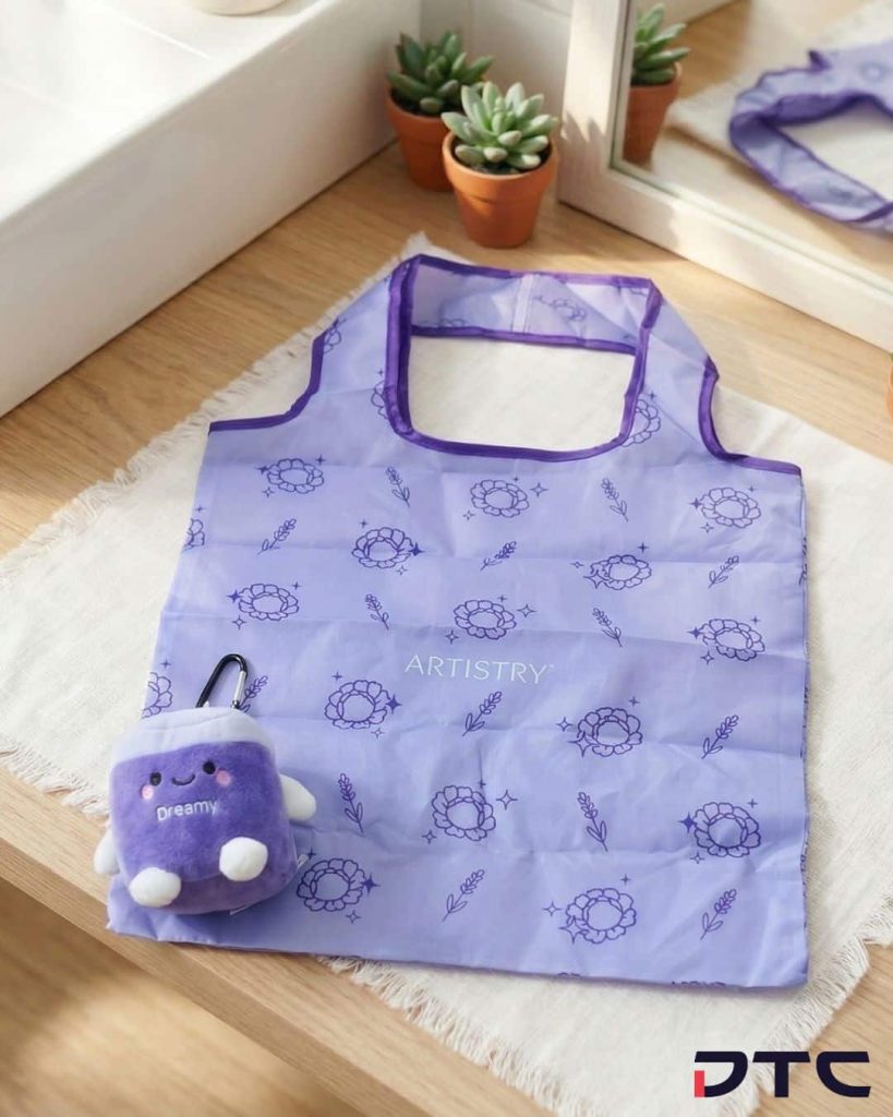 Custom Beauty Buddies plush with foldable bag for promotional merchandise Malaysia