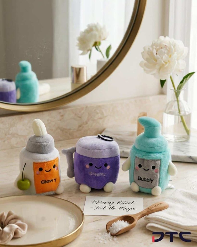 Three Beauty Buddies plush designs for custom plush promotional merchandise Malaysia
