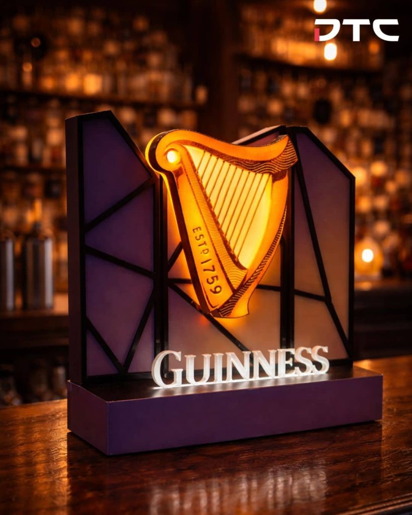 Guinness light sign promotional merchandise Malaysia trade channel display