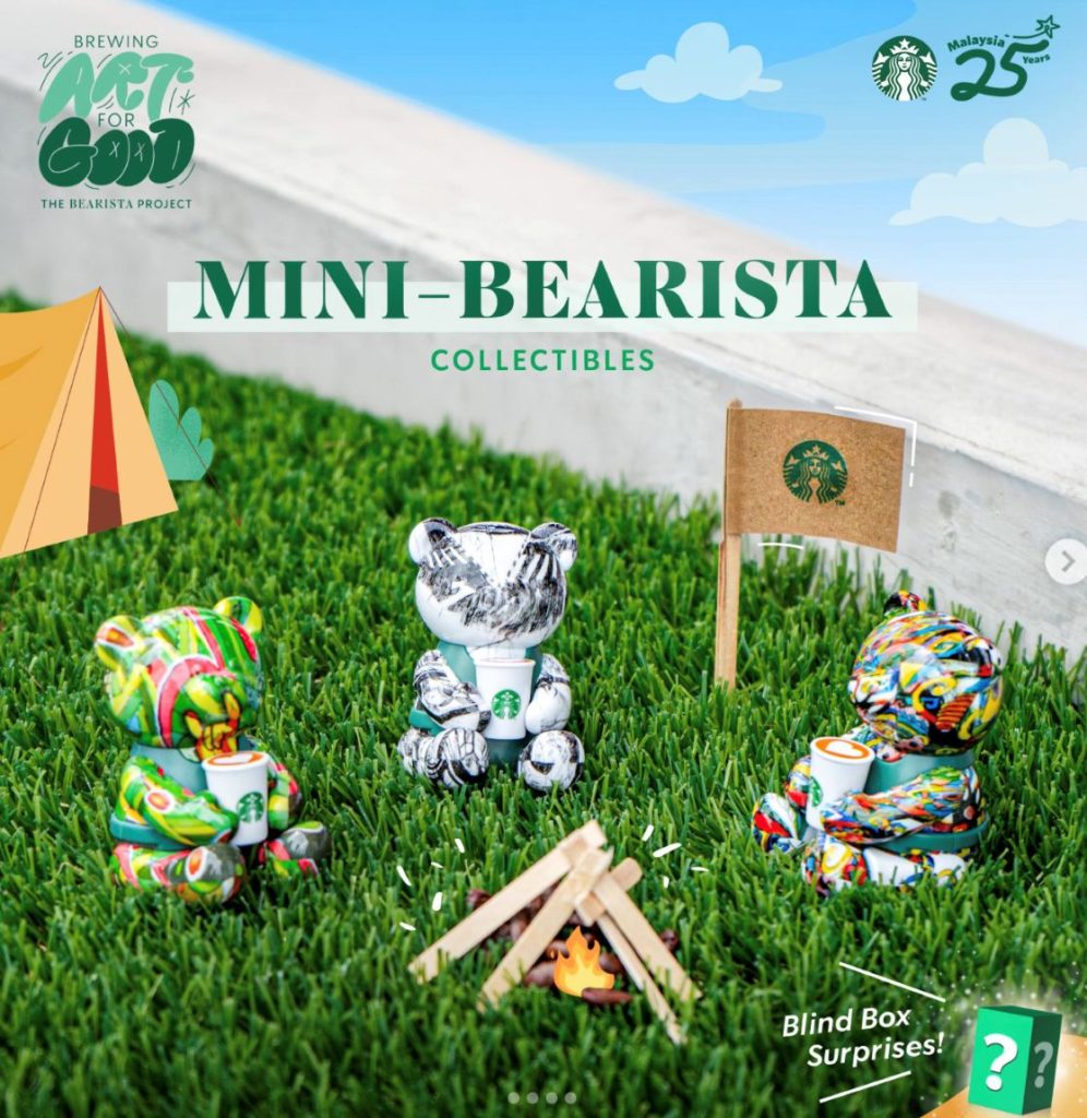 Starbucks Malaysia Bearista blind box plush campaign driving repeat purchases and collectibles