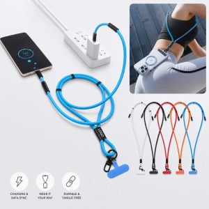 2 in 1 cable with phone strap