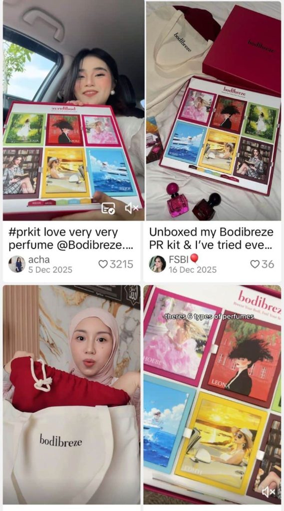 Bodibreze PR Kit Malaysia featured in fragrance launch social media content