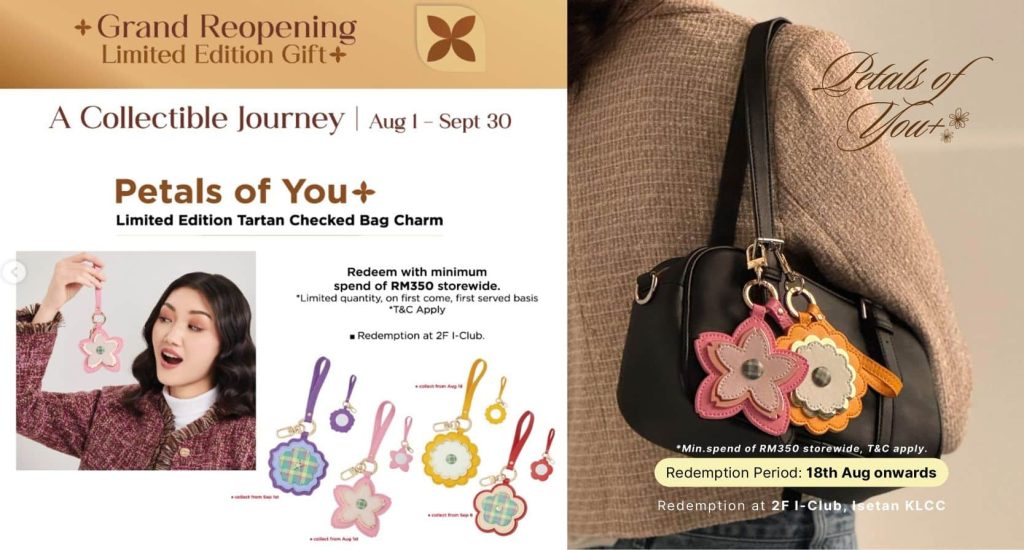Limited-edition floral bag charm collection for Isetan KLCC retail redemption campaign in Malaysia
