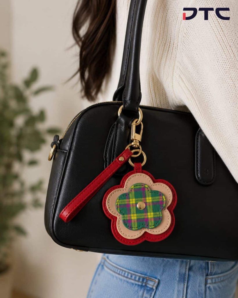Floral tartan bag charm used in Isetan KLCC redemption campaign merchandise collection