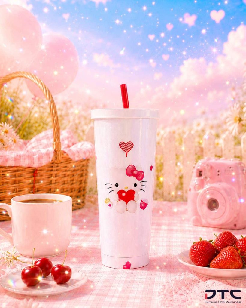 Kenangan Coffee Hello Kitty Studded Straw Tumbler