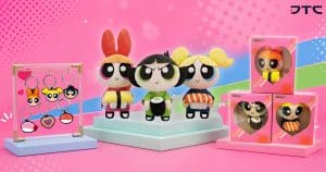 Powerpuff Girls merchandise developed for Sushi Express, featuring collectible plush, keycharms and flight tags designed for campaign engagement.