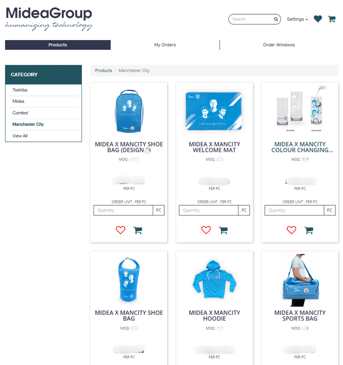 Midea merchandise portal Malaysia for promotional merchandise ordering and global fulfilment