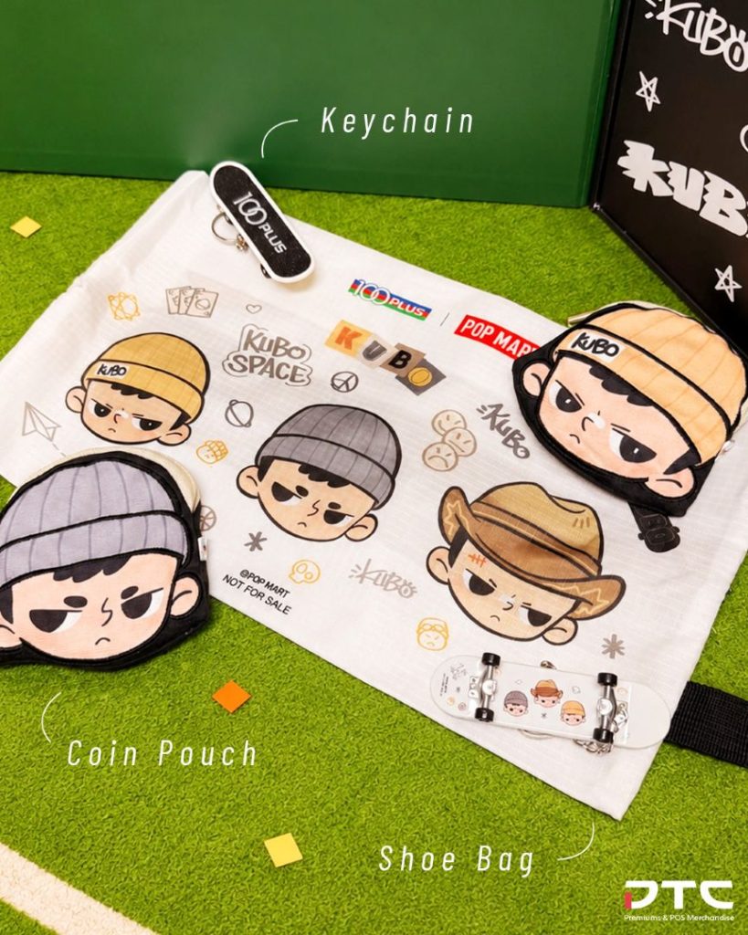 Exclusive KUBO merchandise produced for the 100PLUS x POP MART collaboration