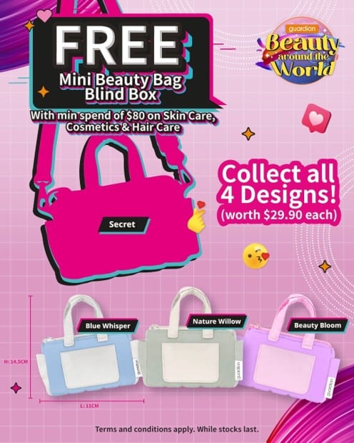 Guardian "Beauty Around the World" custom mini beauty bag gift with purchase