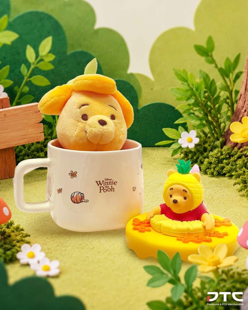 LiHO × Winnie the Pooh IP merchandise produced for an islandwide purchase-with-purchase campaign.