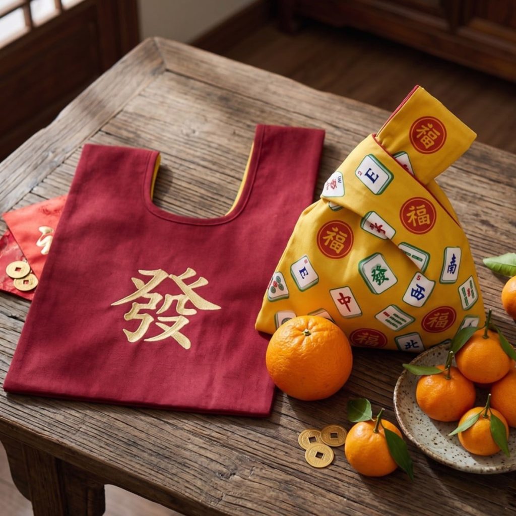 reversible knot bag; mandarin orange bag