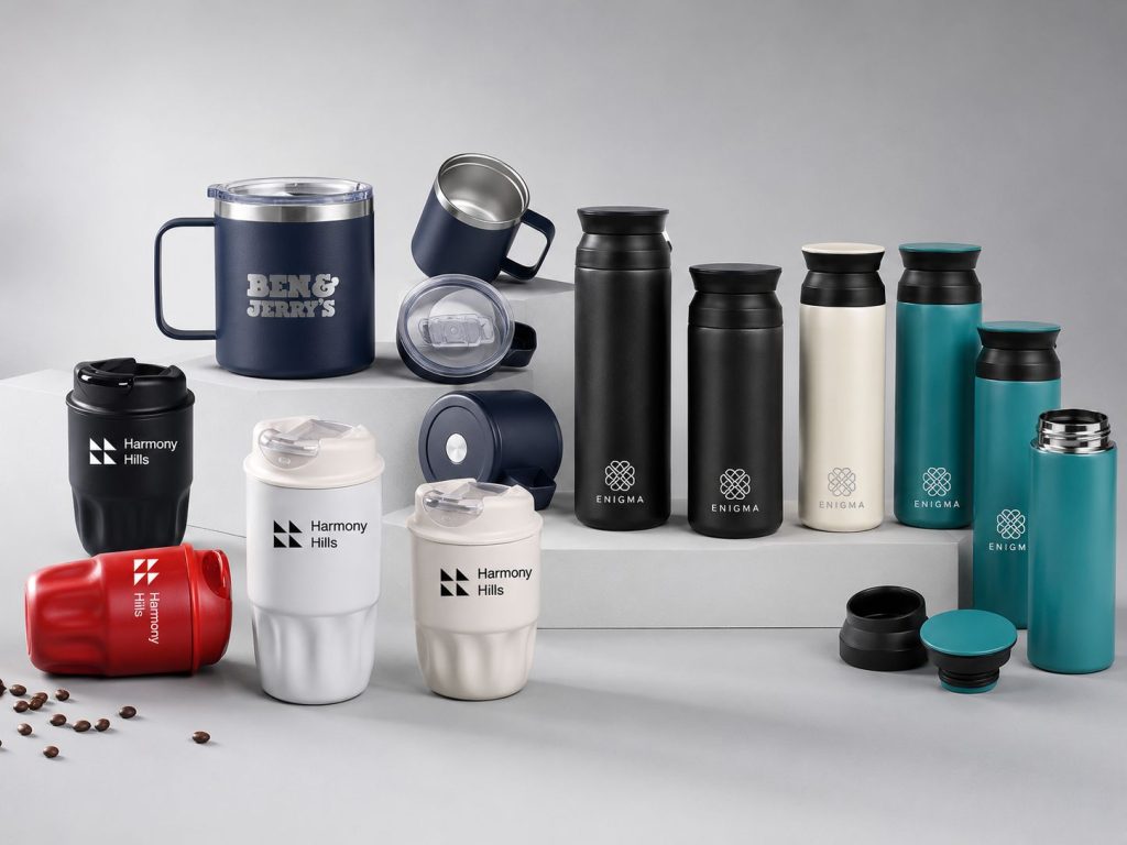 Premium thermal tumbler with discreet branding - corporate gift idea in Malaysia