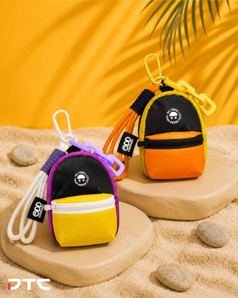 Two Odd Company keychain pouch designs for the cocktail promotion