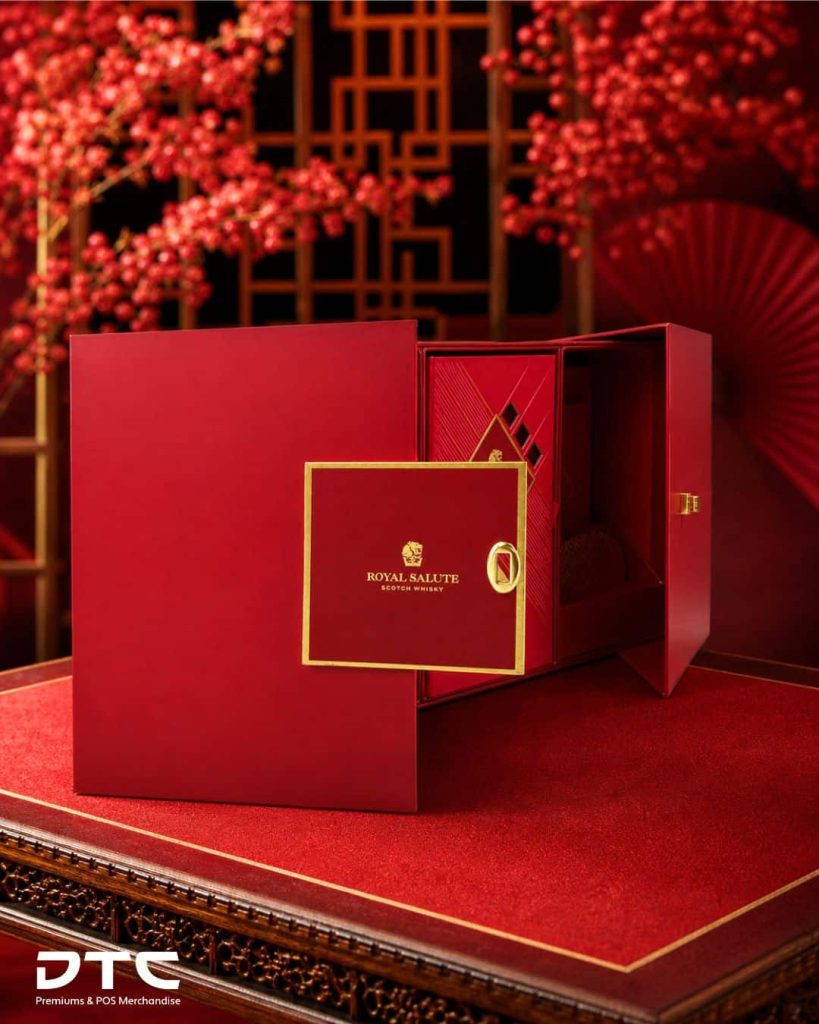 Custom Royal Salute Chinese New Year gift box produced for festive gifting