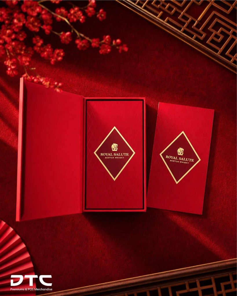 Custom red packets included in the Royal Salute Chinese New Year gift set