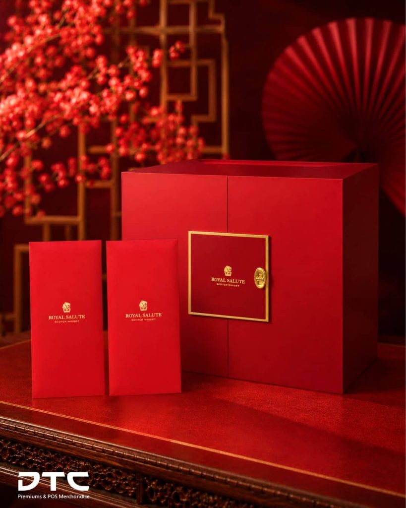 Royal Salute Chinese New Year gift set with and custom red packets