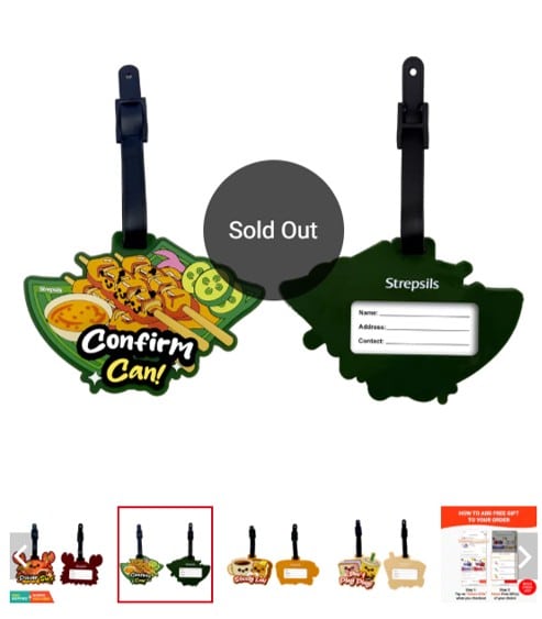 Strepsils luggage tags featured in e-commerce gift with purchase promotion