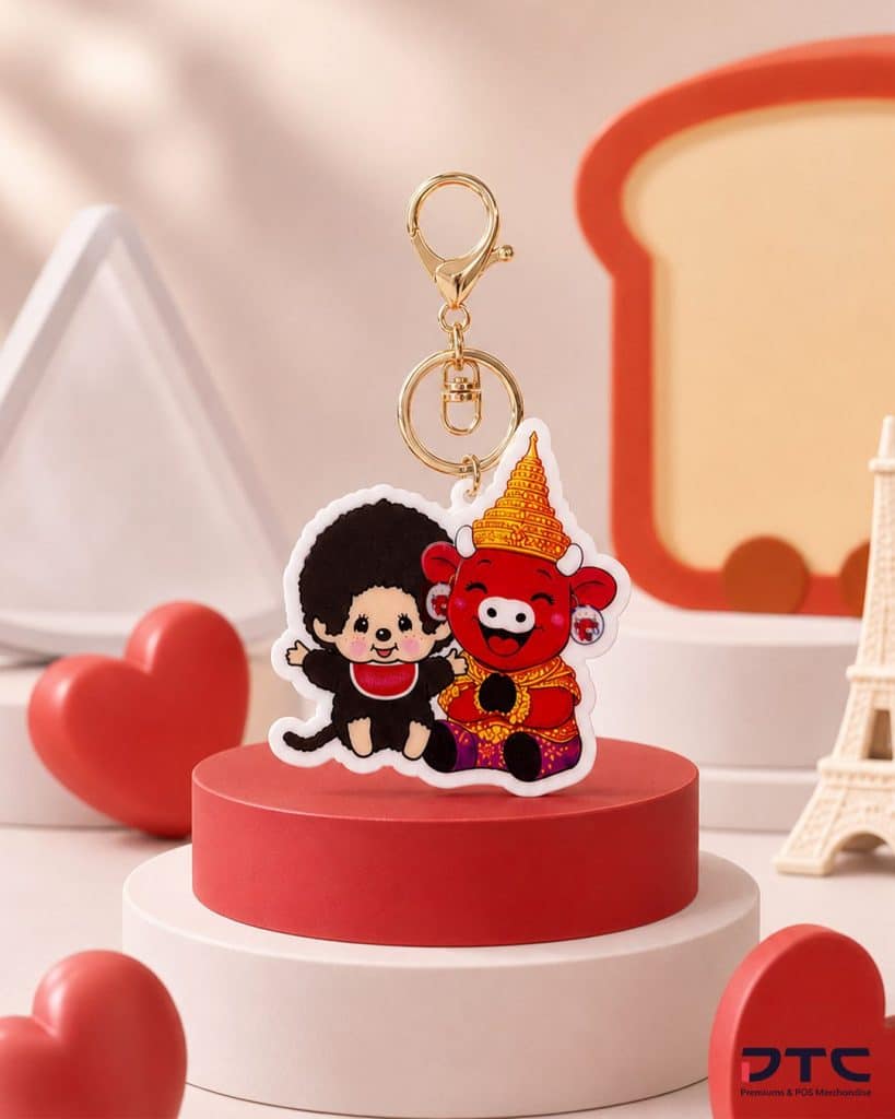 The Laughing Cow x Monchhichi keychain Thailand exclusive design