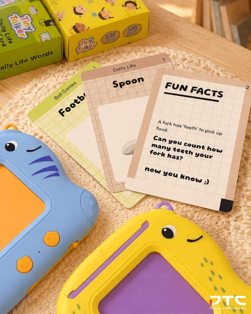 Illustrated educational cards and tiny talker designed for the Wyeth S-26 campaign