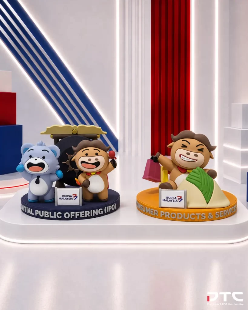 Bursa Malaysia Initial Public Offering and Consumer Products & Services collectible figurines for the 50th anniversary campaign.