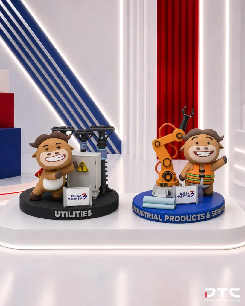 Bursa Malaysia Initial Public Offering and Consumer Products & Services collectible figurines for the 50th anniversary campaign.