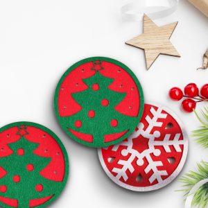 Custom Christmas Design Felt Coaster